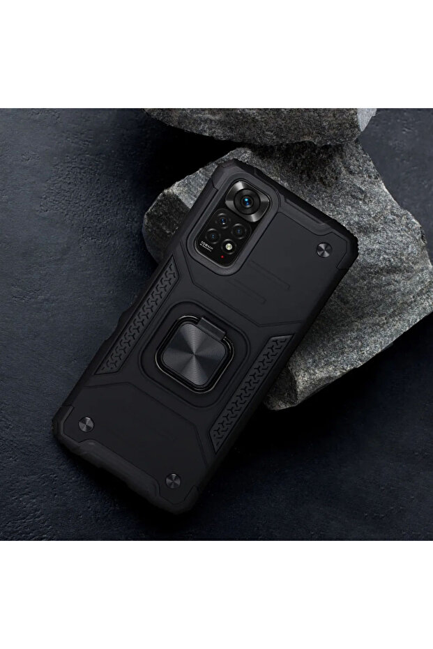 Armor Ring Case for Xiaomi Redmi 12C, Ring Support, Rugged Durable Case, Titanium Black - 5