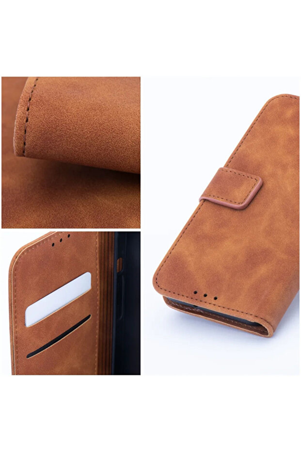 Leather Flip Case for Apple Iphone 13 Pro Max, Unique Design, Brown - 6