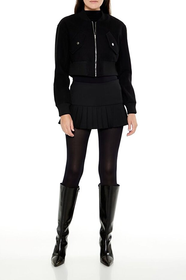 Fermuarlı Bomber Ceket - 4