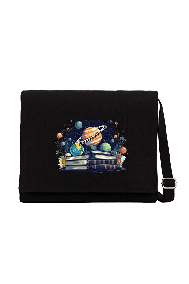 حقيبة ماسنجر من القماش الأسود من بوك بلانيتس - 1