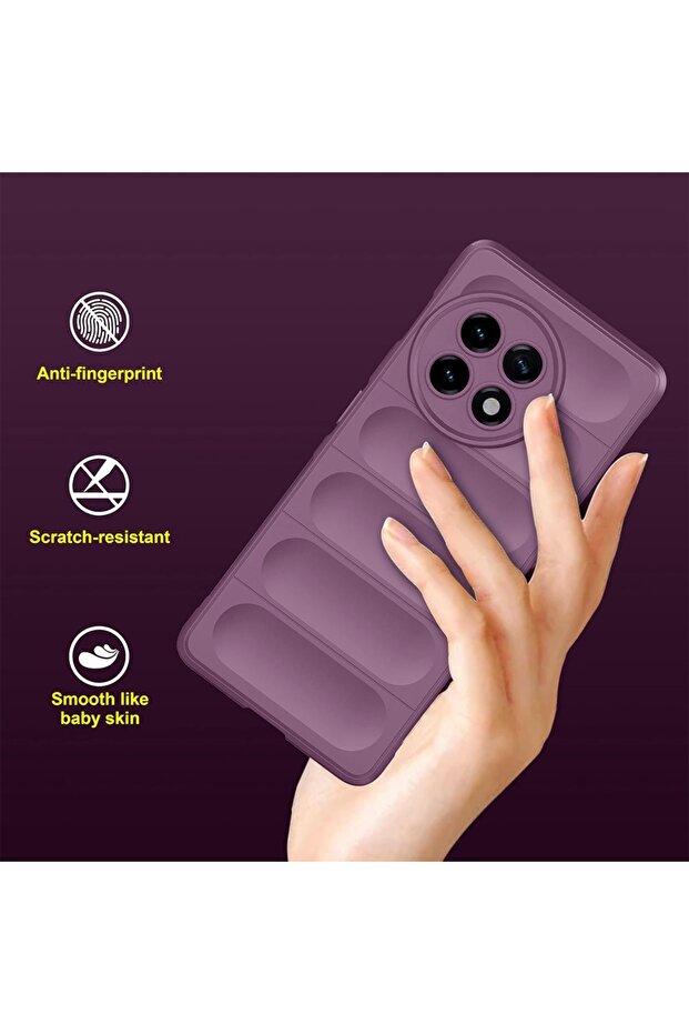 Buffer Case with Microfiber for OnePlus 13, Flexible TPU, Purple - 3