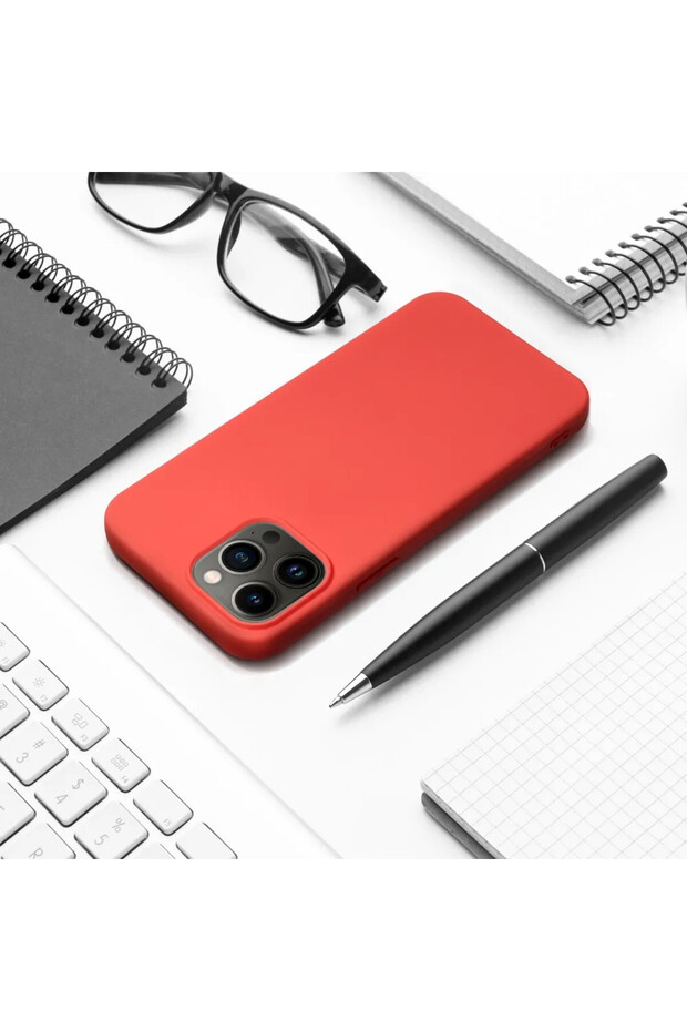 Soft-Touch Silicone Microfiber Protective Case for Apple iPhone 16, Wireless Charging, Peach - 3