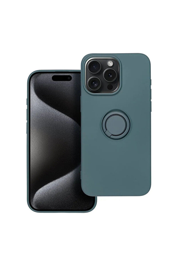 Case for Apple iPhone 16 Plus, Microfiber Interior, Ring Holder, Camera Protection, Green - 1