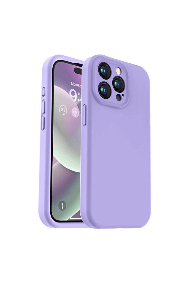 VelvetFlex Silicone Microfiber Protective Case for Apple iPhone 16 Pro, Lavender - 3