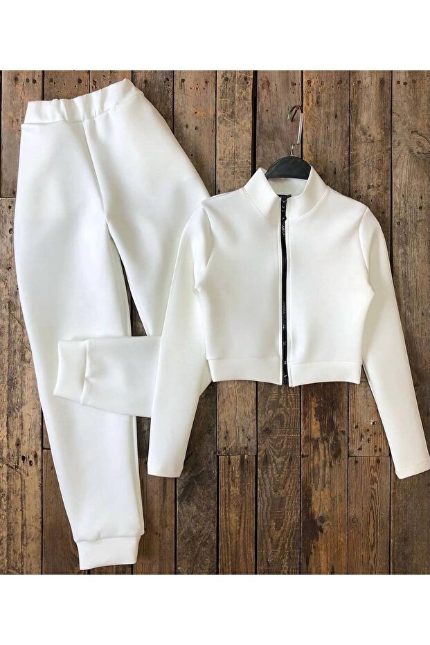 بدلة رياضية بسحاب من القماش الغاطس - 6