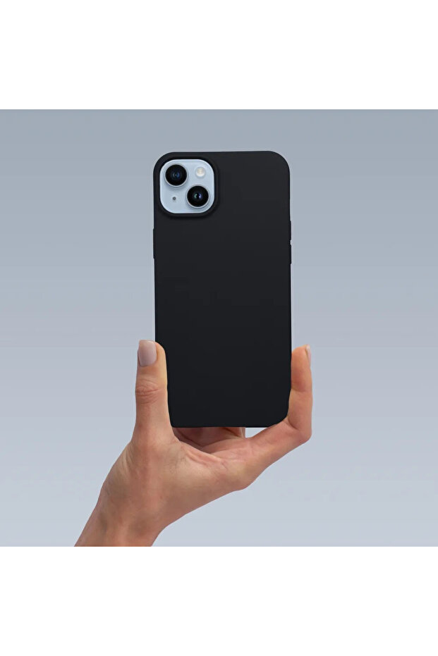 Silicone Case for Apple iPhone 15 Plus, Soft Feeling, Camera Protection, Black - 5