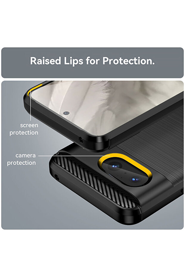 TPU Silicone Case for Google Pixel 8, Carbon, Black - 6