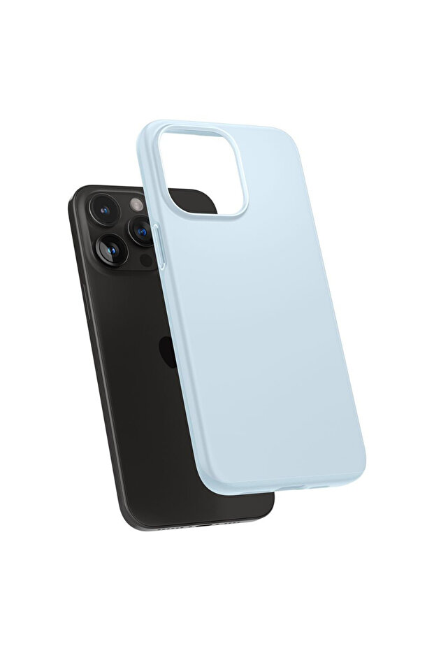 Thin Fit Case for iPhone 15 Pro, Thermoplastic Polyurethane, Elegant Texture, Blue - 4