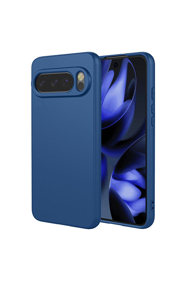Smooth Silicone Microfiber Protective Case for Google Pixel 10, Blue - 1