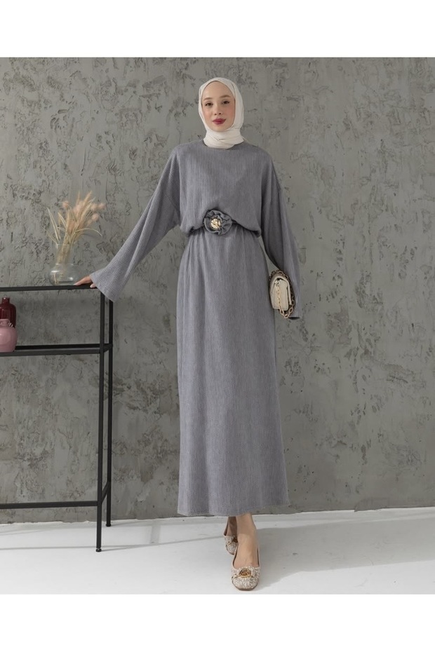 Belt Detailed Knitwear Dress