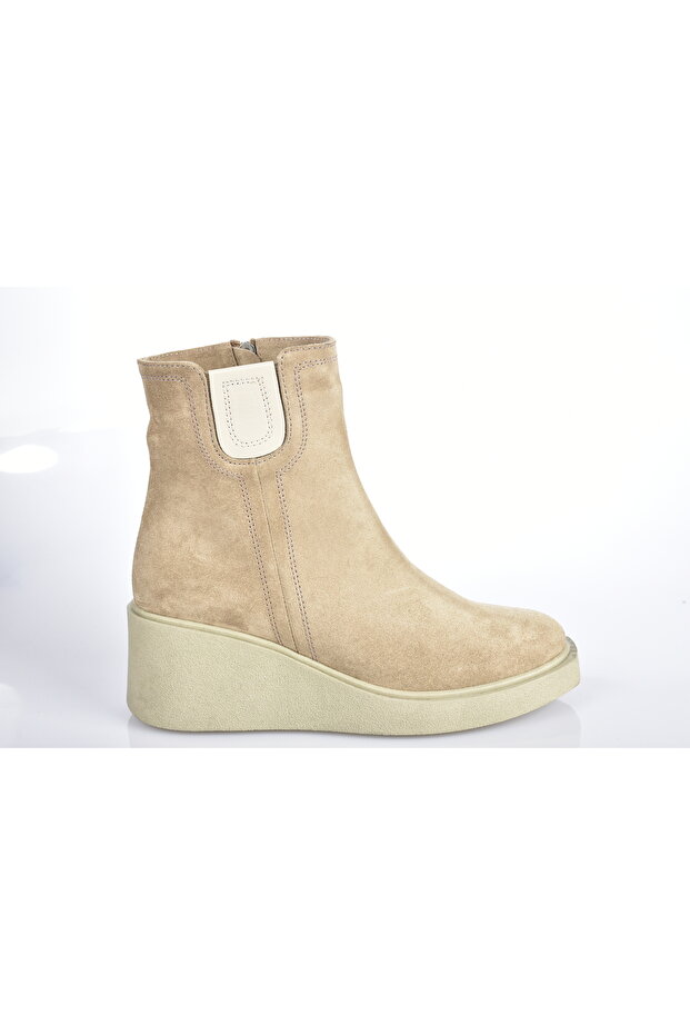 Hakiki Deri Kadın Bot – 7 Cm Tabanlı Deri Şık Bot MS053 - 1