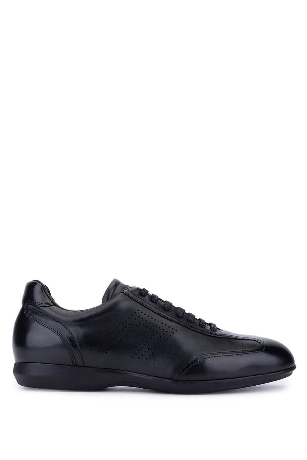 Men's Genuine Leather Black Antique Casual Shoes