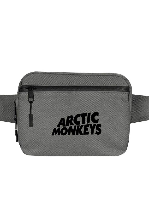 حقيبة الخصر بشعار Arctic Monkeys باللون الرمادي