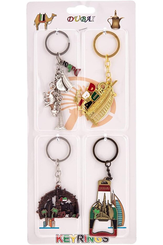4 Pcs Dubai Multiple Designs Keychains - 1