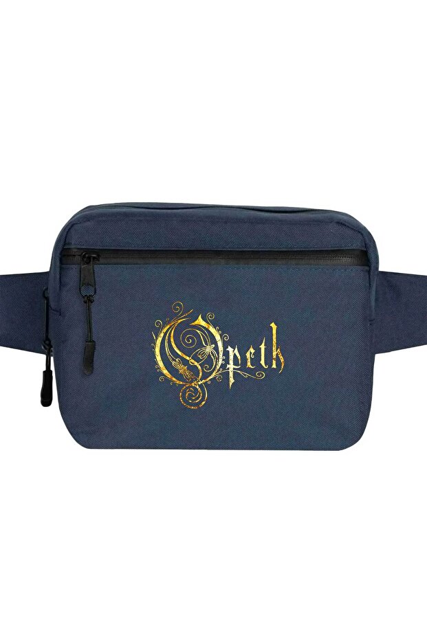 حقيبة خصر كلاسيكية بشعار Opeth باللون الأزرق الداكن
