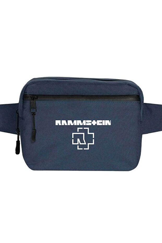 حقيبة الخصر بشعار Rammstein 2 لون أزرق داكن