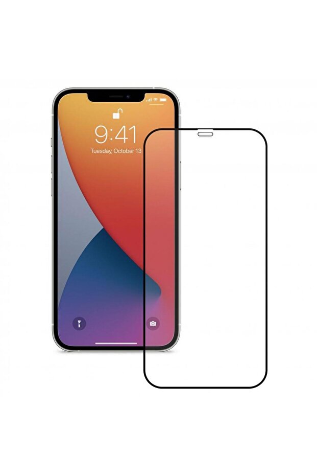 Iphone 17 Pro Max ile Uyumlu 6D Temperli Ekran Koruyucu Cam Siyah 2 ADET - 1