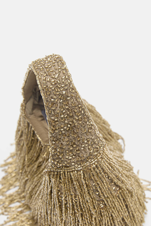 Püsküllü ve boncuklu el çantası - 4