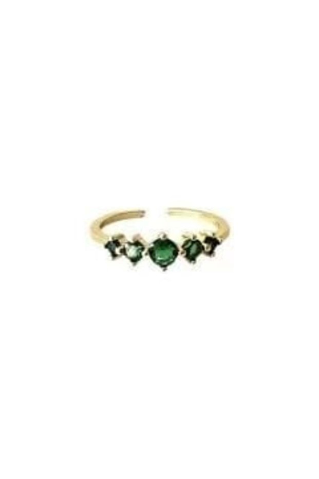 Stone Crown Joint Ring-Green
