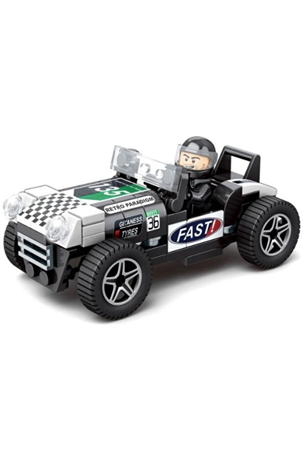 91-Piece Racing Car Model Puzzle Stacking Blocks, DIY Block Building Set, Classic Morgan - Plus8 Rac - 1
