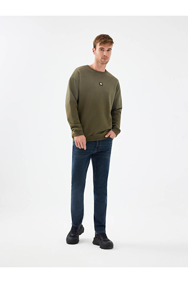 Loose Fit Haki Erkek Sweatshirt Lf2041634 - 2