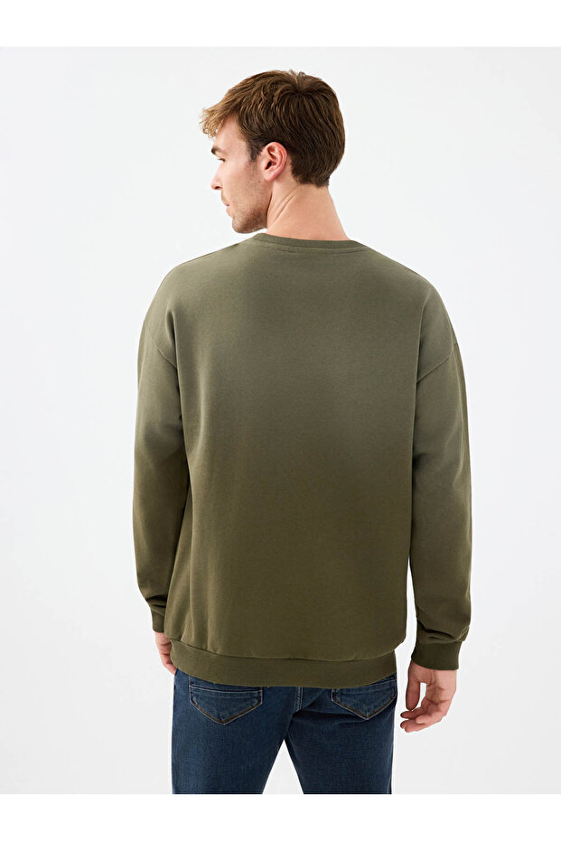 Loose Fit Haki Erkek Sweatshirt Lf2041634 - 3