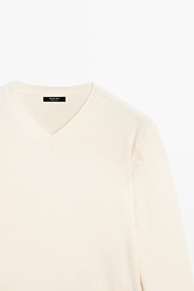 Yünlü V yaka triko kazak - 6