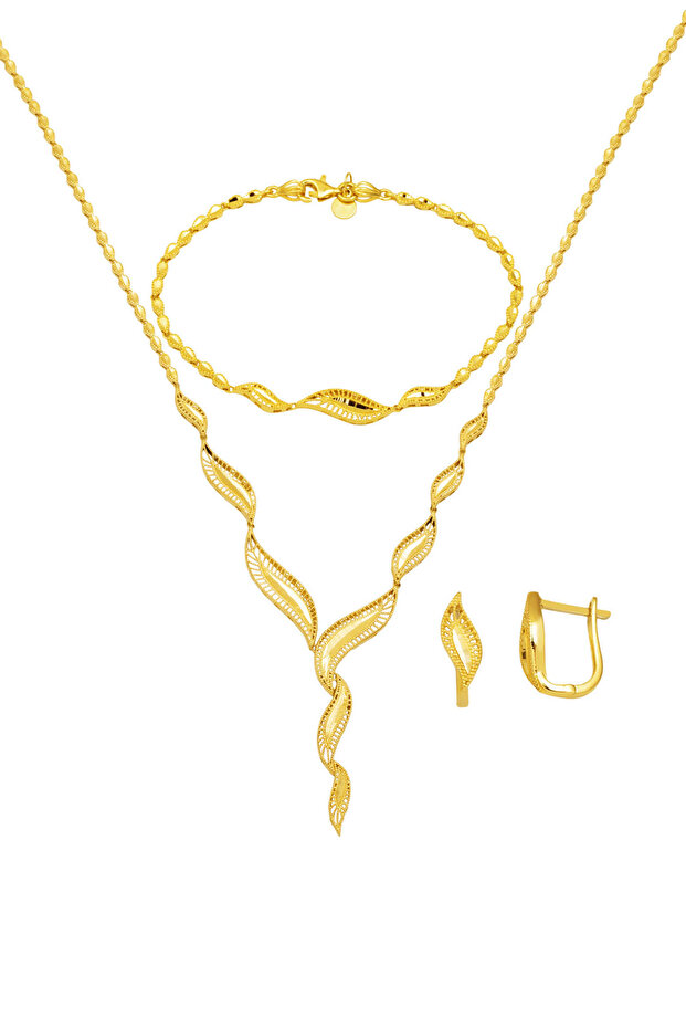 Nehir 14 Ayar Altın Düğün Seti - 1