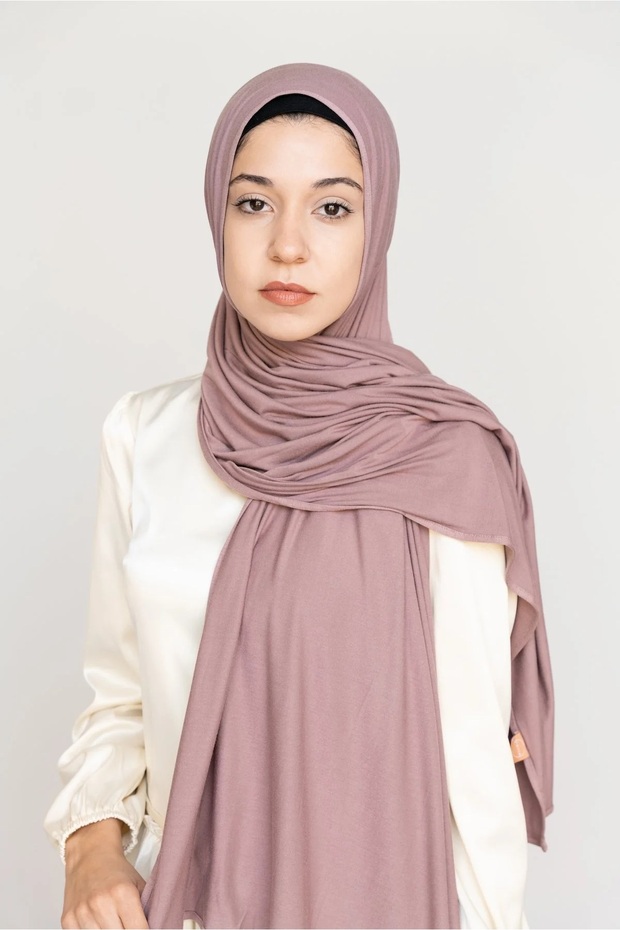 Soft Stretch Jersey Hijabs, Effortless Style and Comfort, Curated Collection (Mauvelous)