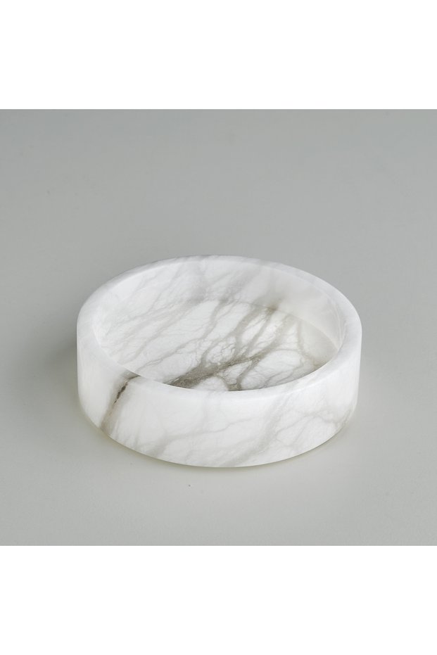 Baster Round Soap Dish, Countertop - Natural Stone