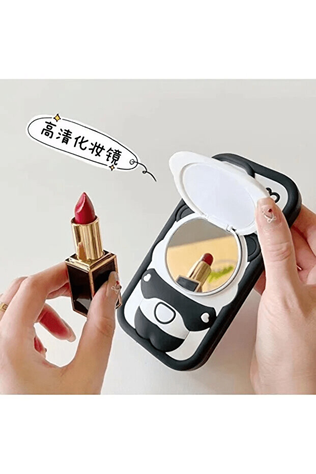 Stylish Design Phone Case with Mirror and Stand Features Compatible with iPhone 13 and 14 - 2