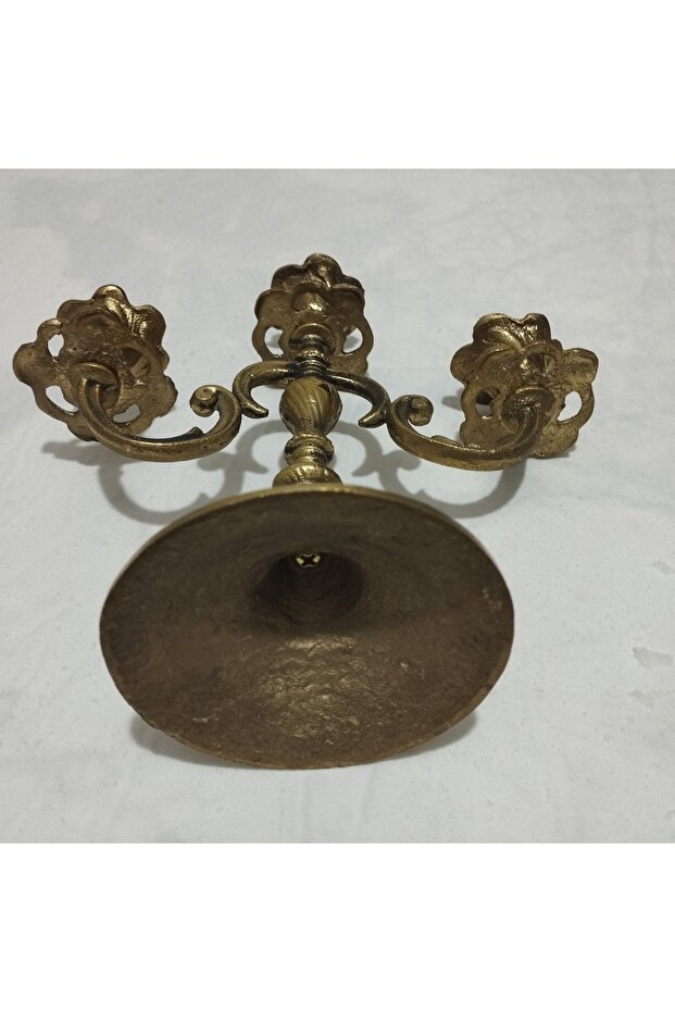 pirinç şamdan 3 kollu - 7