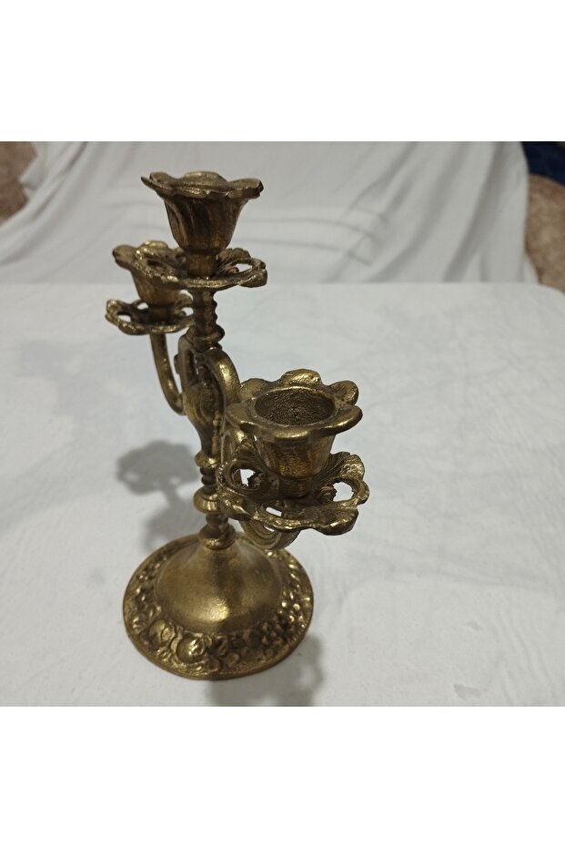 pirinç şamdan 3 kollu - 3