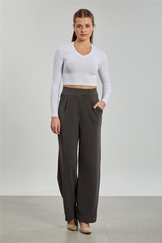 Women's Velcro Waist Trousers - Anthracite