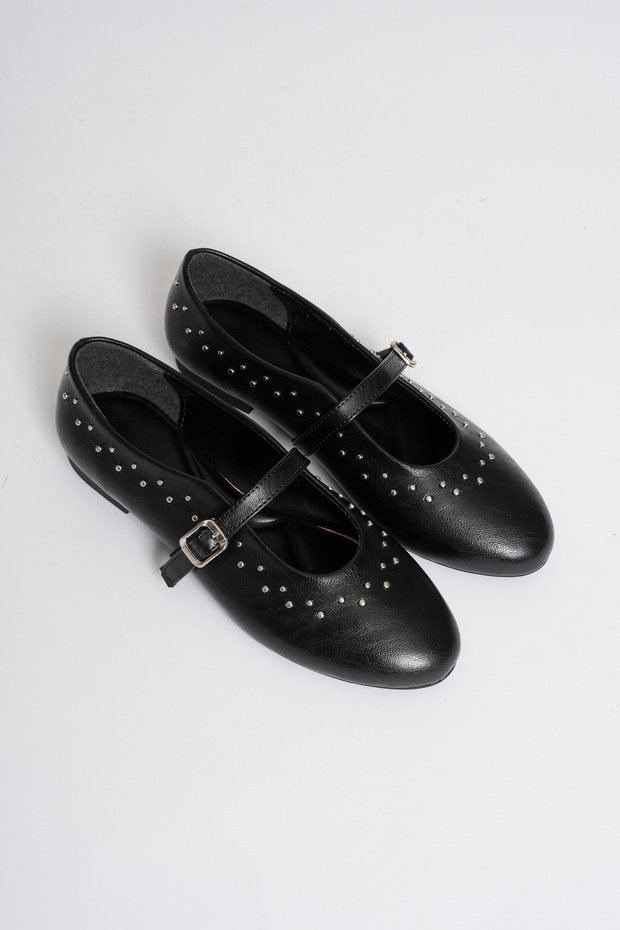 Women's Ballerina Flats for Daily and Special Occasions with Trok Detail and Buckle Detail Ballerina Shoes