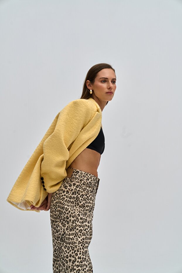 Enzo Sarı Blazer Ceket - 4