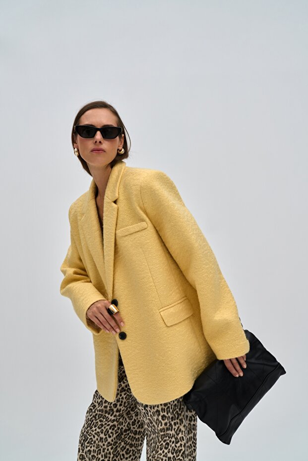 Enzo Sarı Blazer Ceket - 5