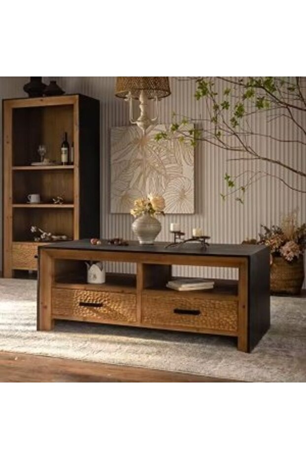 Solid wood coffee table, 120 cm - 5