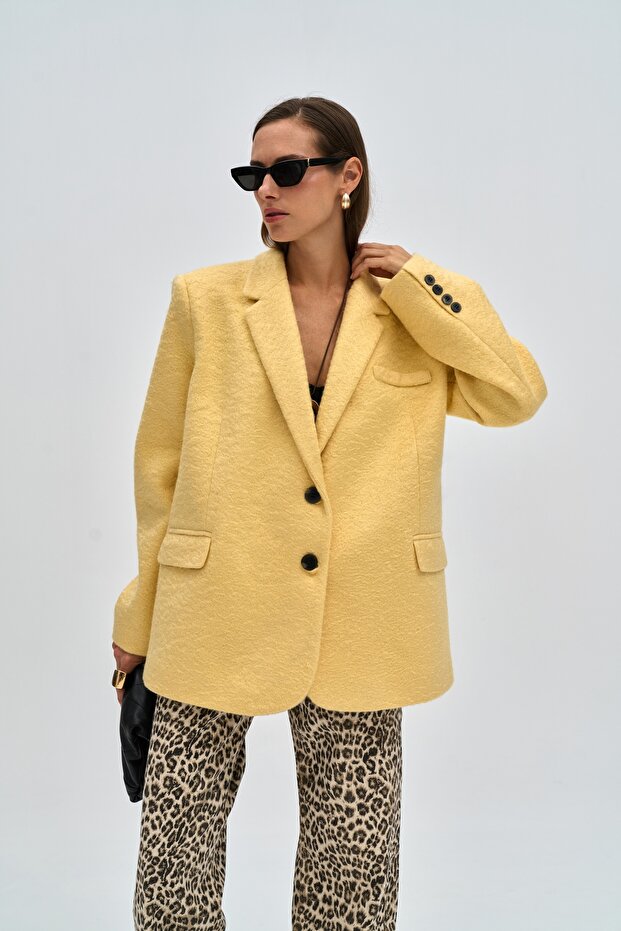 Enzo Sarı Blazer Ceket - 3