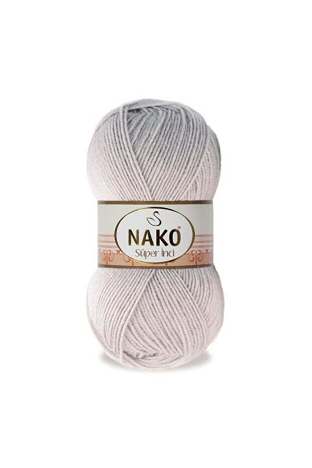 5 Adet Süper Inci El Örgü İpi 3079 Pembeli Gri - 1