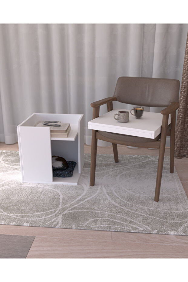 Pati Dostu İkili Konfor Sehpa | Üstü Tepsi | %100 MDF - 6