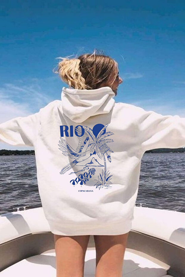 0 Layora0 Women's Parrot Printed Oversize Sweatshirt