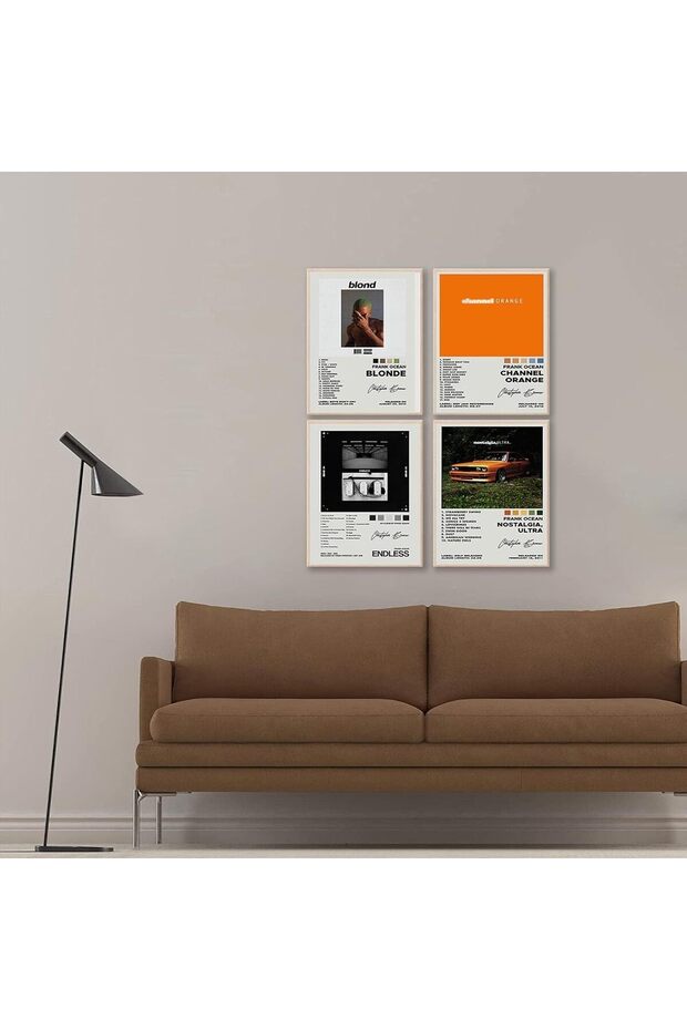 Frank Ocean Signed Album Cover Posters – Set of 4, 30x40 cm Canvas Wall Art for Room Décor