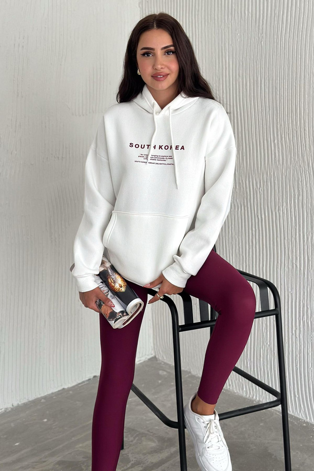 Women's South Korean City Printed Hooded Sweatshirt – Street & Cultural Style
