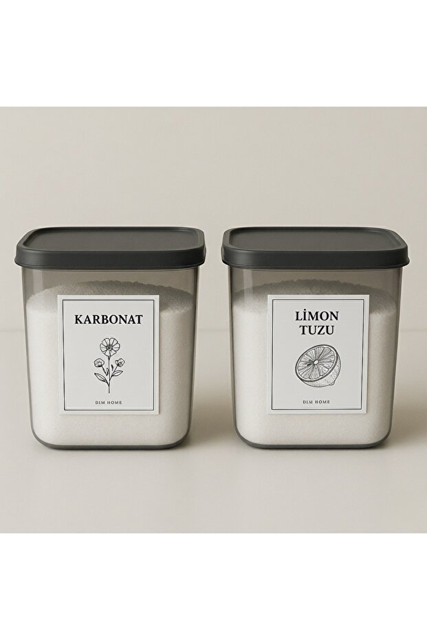 2' Li Antrasit Deterjan Kutusu Saklama Kabı 2000 ml Karbonat Ve Limon Tuzu Kutusu - 1