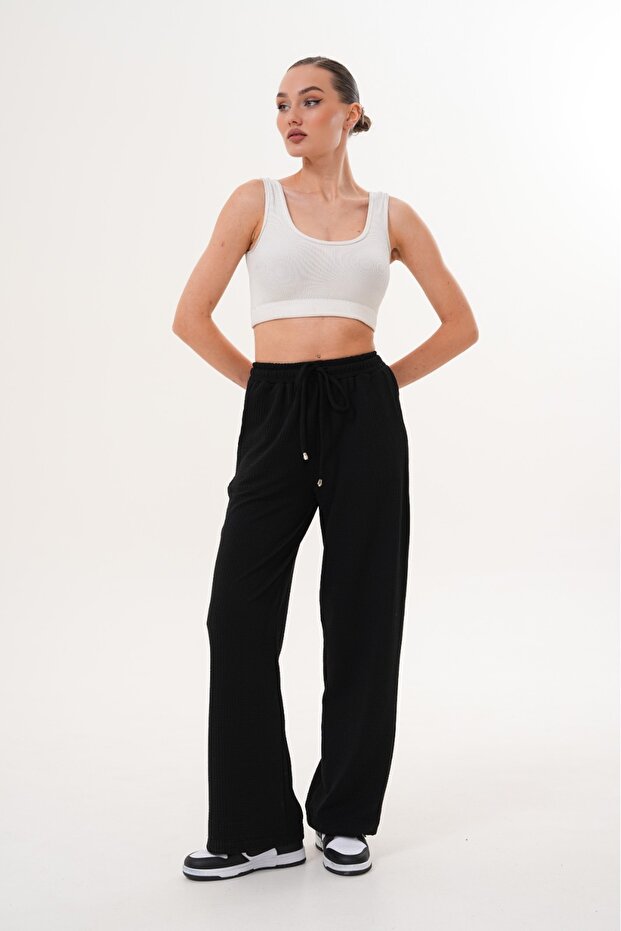 OVERSİZE BORU PAÇA ÖRME PANTOLON - 6