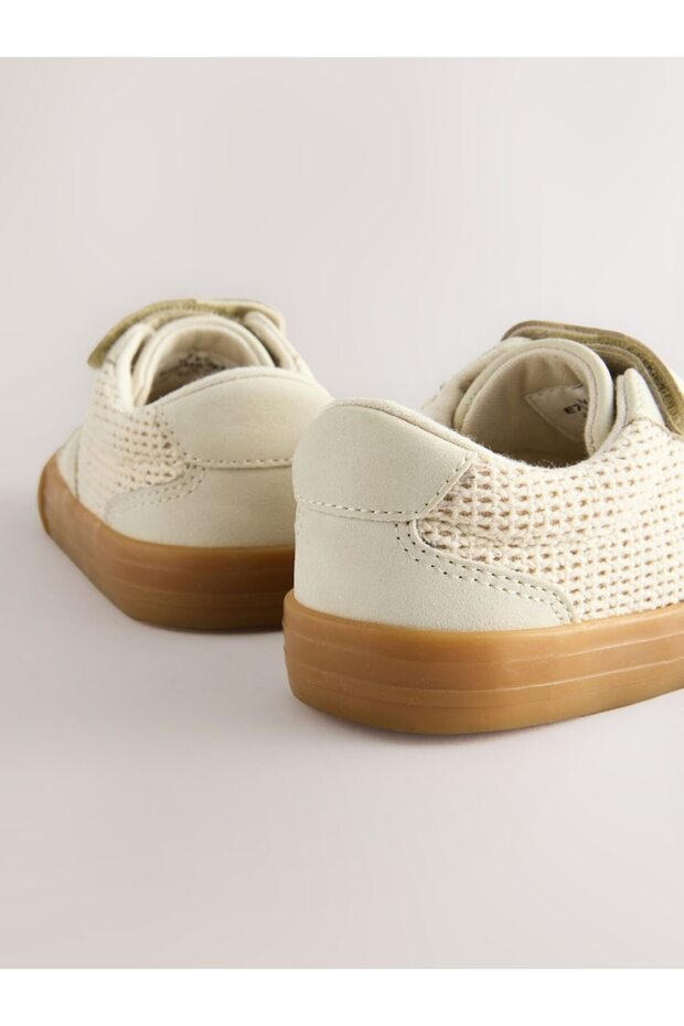 Krem Bantlı Rahat Taban Sneaker - 4
