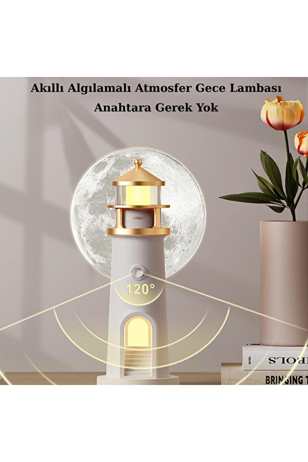 Deniz Feneri Projektör Ay Gece Lambası Kumandalı Kısılabilir Zaman Ayarlı LED - 7