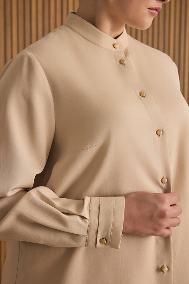 Taş Hakim Yaka Bluz - 4