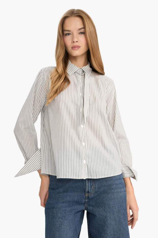 Regular Fit Bengalin Uzun Kollu Gömlek G1547AX25AU - 4